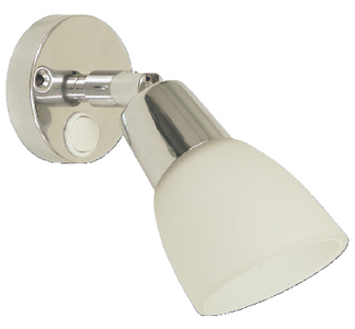 Scandvik 41365 LED Swivel Cabin and Reading Light with White Frosted Glass Shade