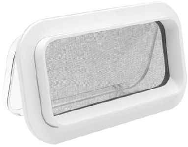 Beckson Marine PO512-WC-10 Self-Drain Opening Port White with Clear Lens