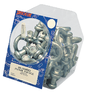 Sea-Dog Line 147806-5 Galvanized Screw Pin Anchor Shackles 1/4" - 50 Piece Countertop Display