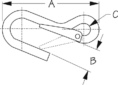 Sea-Dog Line 155630-1 Spring Hook - Electro-Galvanized Steel