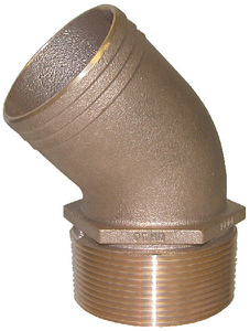 Groco PTHD-2000 2" Bronze 45 Degree Pipe to Hose Adapter NPT