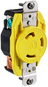 Hubbell HBL305CRR 30A 125V Locking Receptacle Yellow