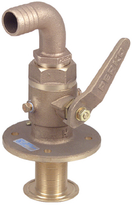 Perko 0834007PLB 1-1/4" Bronze Ball Valve Seacock with 90° Curved Tail Piece