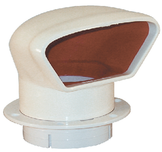 AFI N10864 Marinco Snap-In Deluxe Low Profile PVC Cowl Vent White with Red Interior