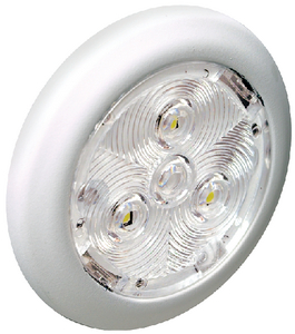 Attwood Marine 6320W7 2-3/4" LED Interior/Exterior Light Warm White with White Bezel
