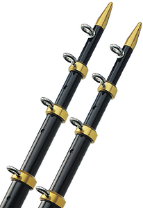 Taco Metals OT-0551BKA186 18' Telescoping Outrigger Poles Black/Gold