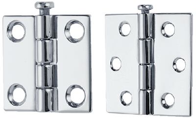 Perko 1293DP4CHR 2x2 Inch Chrome Butt Hinge with Removable Pin Pair