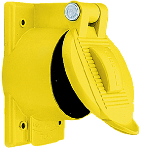 Hubbell HBL77CM74WO Weatherproof Lift Cover Plate for 50A Receptacles, Yellow Valox