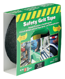 Lifesafe RE142 Gator Grip Anti-Slip Safety Tape 2" x 60' Black 60-Grit