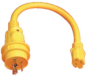 AFI 105SPP Marinco 30A to 15A Marine Power Adapter Pigtail with Locking Connector