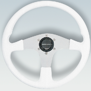 Uflex CORSE-W/S Marine Steering Wheel White PVC Grip Silver Spokes
