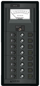 Blue Sea Systems 1463 8-Position Circuit Breaker Panel with Voltmeter Vertical Mount