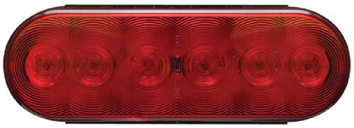 Optronics STL12RBP 6" LED Oval Stop Turn Tail Light Waterproof Red