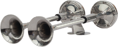 Sea-Dog Line 431620-1 Compact Dual Trumpet Horn 12V 7 Amp 112dB Stainless Steel