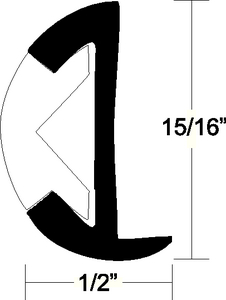 Taco Metals A11-0342BLY12D Aluminum Rub Rail