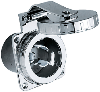 Hubbell HBL504SS 50A 125/250V Stainless Steel Shore Power Inlet