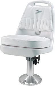 Wise Seating 8WD013-7-710 Standard Pilot Chair Package with Pedestal - White