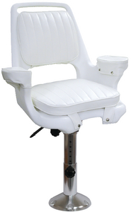 Wise Seating 8WD1007-6-710 Captain's Chair Package with Adjustable Pedestal and Seat Slide - White