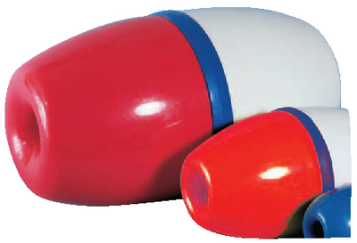 Cal June Buoys 1502R Jim-Buoy Lok-On Rope Float 5" x 9" Red White Blue