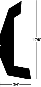 Taco Metals V21-3670BKA20D-1 Rigid Vinyl Rub Rail Kit Black 1-7/8" x 3/4" x 20'