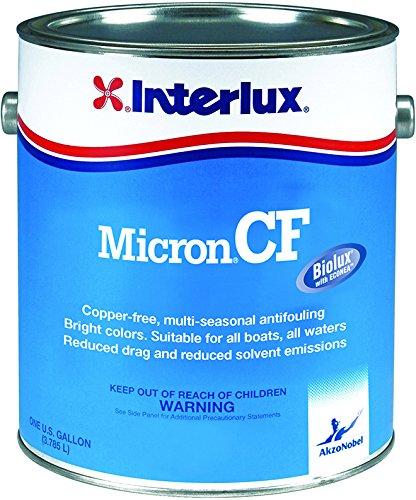 Interlux Paint YBD104/QT Micron CF Copper Free Antifouling Bottom Paint Shell White Quart