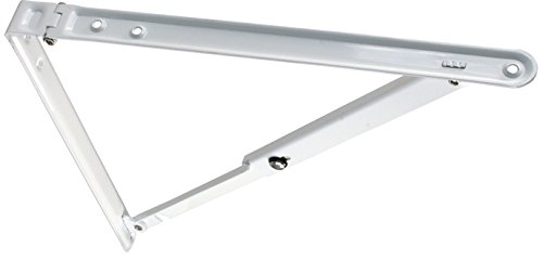 JR Race Car 20725 White Folding Shelf Bracket - 50 lb Capacity