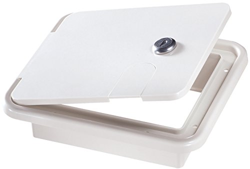 RV Designer B150 White Rectangular Locking Cable Hatch 7.6" x 6.5"
