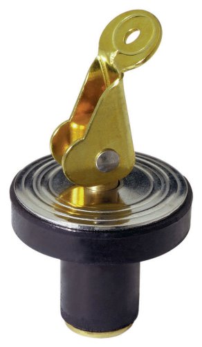 Attwood Marine 7534A3 Livewell Bailer Drain Plug with Brass Snap-Handle