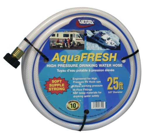 Valterra W01-6300 AquaFresh 25' High Pressure RV Drinking Water Hose White