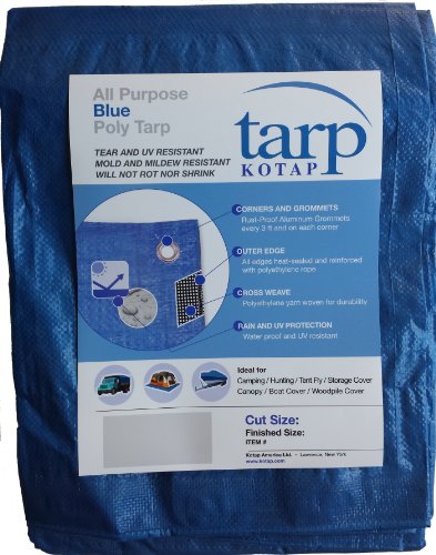 Kotap TRA1530 Heavy-Duty Blue Vinyl Tarp 15' x 30'