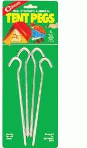 Coghlans 8046 Aluminum Tent Pegs 4-Pack Lightweight Camping Stakes