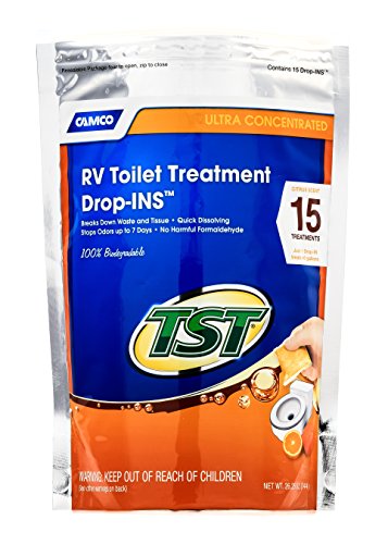 Camco 41189 TST Orange Drop-Ins RV Holding Tank Treatment, 15 Pack