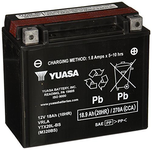Yuasa YUAM320BS YTX20L-BS Maintenance Free AGM Battery 12V 18Ah