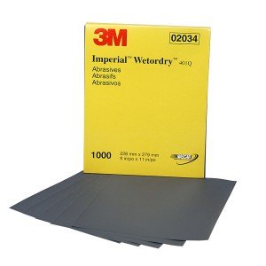 3M 02034 Imperial Wet or Dry Sandpaper Sheets 9x11 Inch 1000 Grit 50 Pack