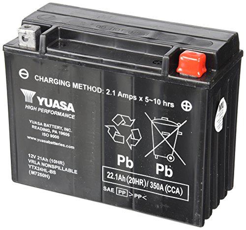 Yuasa YUAM7250H YTX24HL High Performance AGM Battery 12V 350 CCA