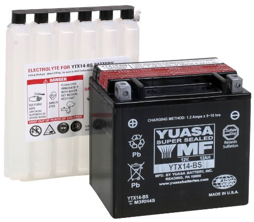 Yuasa YUAM3RH4S YTX14-BS Maintenance Free AGM Battery 12V 12Ah