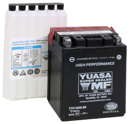 Yuasa Batteries YUAM62H4L High Performance Maintenance Free AGM Battery