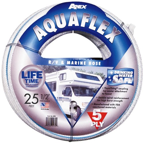 Teknor Apex 750325 AquaFlex White Potable Water Hose 1/2" x 25'