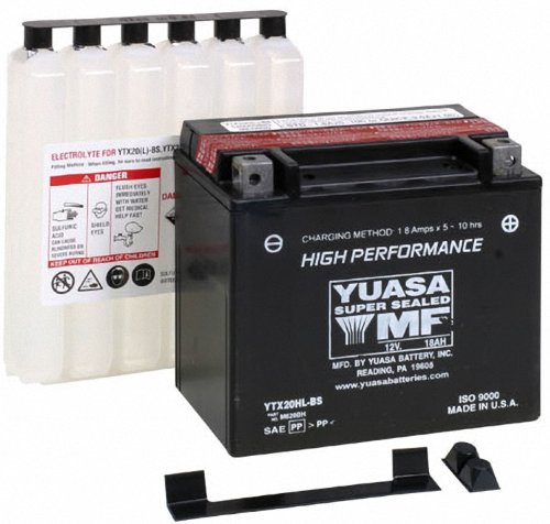 Yuasa Batteries YUAM620BH YTX20HL-BS High Performance AGM Maintenance-Free Battery