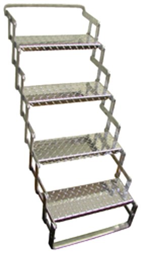 Brophy Prod AS04 18" Aluminum Scissor Step 4-Step RV Trailer Stairs