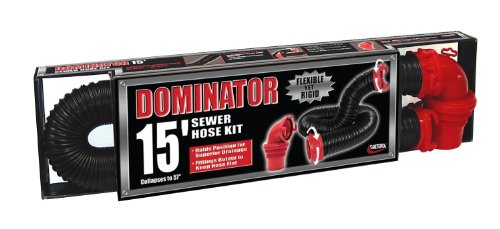 Valterra D04-0250 Dominator 15' RV Sewer Hose Kit with Rotating Fittings