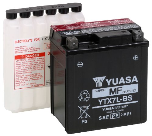 Yuasa Batteries YUAM327BS YTX7L-BS Maintenance Free AGM Battery 12V 6Ah