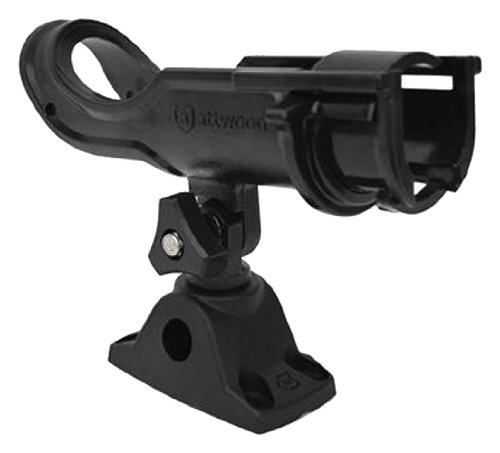 Attwood Marine 5009-4 Adjustable Rod Holder with Bi-Axis Mount Black