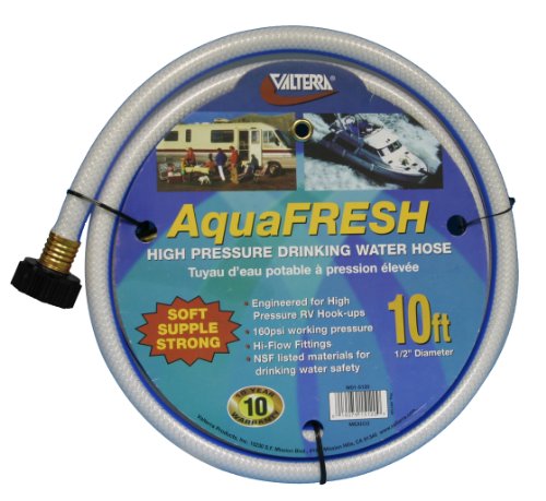 Valterra W015120 AquaFresh 1/2" x 10' Drinking Water Hose White