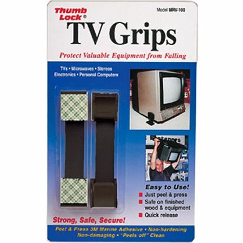 Ready America MRV-100BK TV Grips Black Travel Safety Strap Kit