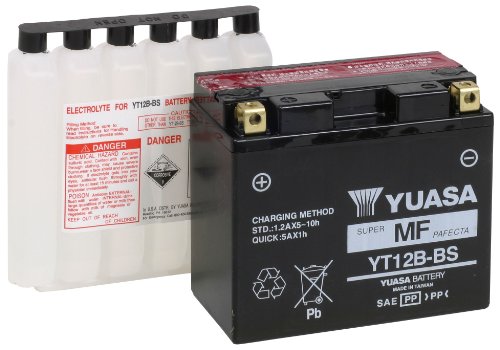 Yuasa Batteries YUAM6212B YT12B-BS Maintenance Free AGM 12V Battery