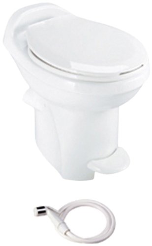 Thetford 34431 Aqua Magic Style Plus High Profile RV Toilet with Hand Sprayer, White