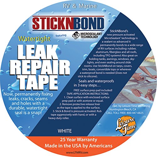 Leisuretime Products 60018 White UV Patch Roll 4" x 37' RV Roof Repair Tape