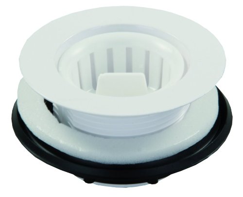 JR Race Car 95015 White Plastic Drain Strainer with Threaded Basket