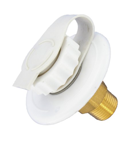 Valterra A01-0170LF RV Fresh Water Inlet with Check Valve - White Lead-Free